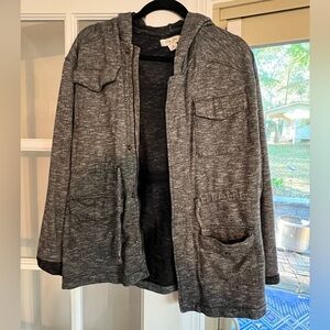 Full zip hooded cardigan sweatshirt